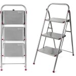 Ulteronixshop - escabeau pliable � 3 marches 105 cm, marchepied robuste pliable de bricolage, pour int�rieur ...