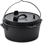 Ulteronixshop - faitout hollandais avec couvercle, 4, 5 qt, four n�erlandais en fonte pr� - br�l�e avec ...