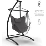 Ulteronixshop - fauteuil suspendu de type c avec support, cadre de hamac noir et balan�oire suspendue ...