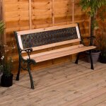 Ulteronixshop - garden vida banc de jardin 3 places design crois� en bois avec lattes en fonte