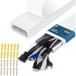 Ulteronixshop - goulotte tv 0. 8m ¿ passe cable pvc pour cache - c�bles mural, cache jusqu'� 1 10 c�bles, ...