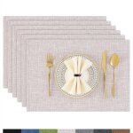 Ulteronixshop - homaxy lot de 6 sets de table lavables, en lin, r�sistants � la chaleur, antid�rapants, ...