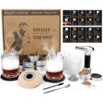 Ulteronixshop - kit fumoir � whisky avec torche, 2 verres, 6 saveurs de copeaux de bois, 2 moules, infuseur ...