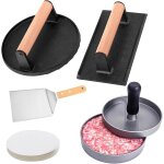 Ulteronixshop - kit de presse � hamburger rond et rectangulaire en fonte robuste avec spatule, machine ...