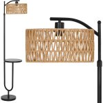 Ulteronixshop - lampadaire vintage avec etag�res ¿ lampe sur pied de salon noir m�tal en rotin boho, ...