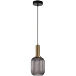 Ulteronixshop - lampe suspendue moderne, suspension en verre gris avec douille de suspension en cuivre ...