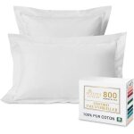 Ulteronixshop - luxueux set de 2 taies d'oreiller 50x75 cm blanc, 100% coton longue tige 800 fils armure ...