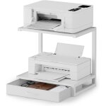 Ulteronixshop - meuble imprimante de bureau � 2 niveaux avec tiroir en tissu et �tag�re ouverte, table ...