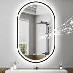 Ulteronixshop - noir ovale - miroir - salle - de - bain - avec - eclairage 80x50cm, bluetooth, anti - ...