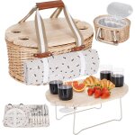 Ulteronixshop - lot de paniers de pique - nique pour 4 personnes, en osier isol�, avec couverture imperm�able, ...