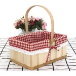 Ulteronixshop - panier de pique - nique en bois, cr�atif, vintage, � fleurs, avec poign�es pliables et ...