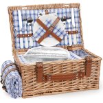Ulteronixshop - panier de pique - nique en osier pour 2 personnes avec couverture de pique - nique imperm�able ...