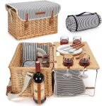 Ulteronixshop - panier de pique - nique en osier pour 4 ou 4 personnes - kit de pique - nique en osier ...