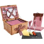 Ulteronixshop - panier de pique - nique en osier personnalis� pour 2 personnes, avec compartiment isotherme, ...