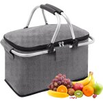 Ulteronixshop - panier de pique - nique pliable, sac isotherme 30l, panier thermique avec poign�e, panier ...