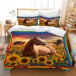 Ulteronixshop - parure de lit 135 x 200 cm - en microfibre - motif cheval - avec fermeture �clair et ...
