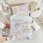 Ulteronixshop - parure de lit arc - en - ciel 100 x 135 cm pour enfant fille - en microfibre douce et ...