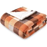 Ulteronixshop - plaid couverture polaire 150 x 200 cm orange, plaid pour canap�, couverture sherpa double ...