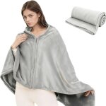 Ulteronixshop - poncho portable pour homme et femme � 150 x 79, 7 cm en flanelle polaire, couverture ...