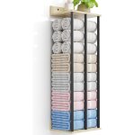 Ulteronixshop - porte - serviettes mural avec etag�re en bois - rangement salle de bain solide et anti ...