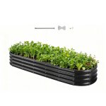 Ulteronixshop - potager sur�lev� m�tal 240x60x29 cm carr� potager sur�lev� galvanis� lit de jardin ovale ...