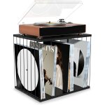 Ulteronixshop - rangement vinyle, support � vinyle en bois, vintage style multifonctionnel meuble vinyles ...