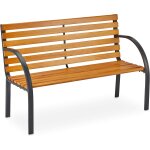 Ulteronixshop - relaxdays banc de jardin, 2 places, etai en bois dur, acier, ext�rieur, balcon et terrasse, ...