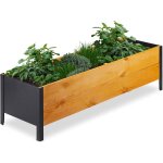 Ulteronixshop - relaxdays carr� potager avec non - tiss�, hlp: 32, 5x118x35 cm, en bois, terrasse, balcon ...