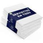 Ulteronixshop - serviettes en tissu en coton - lot de 12 serviettes de table blanc - 100% coton 46 x ...