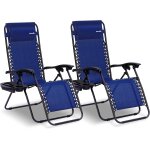 Ulteronixshop - set de 2 chaises pliantes - chaise longue r�glable pour ext�rieur avec table lat�rale, ...
