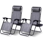 Ulteronixshop - set de 2 chaises pliantes - chaise longue r�glable pour ext�rieur avec table lat�rale, ...