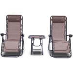 Ulteronixshop - set de 2 chaises pliantes - chaise longue r�glable pour ext�rieur avec table lat�rale, ...