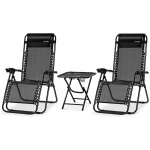 Ulteronixshop - set de 2 chaises pliantes - chaise longue r�glable pour ext�rieur avec table lat�rale, ...