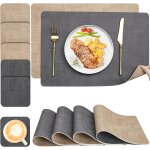 Ulteronixshop - set de table et dessous de verre , sets de table lavable double face bicolore en cuir, ...