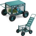 Ulteronixshop - si�ge de jardin roulant, tabouret de jardinage sur roues robuste avec bac de rangement, ...