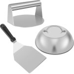 Ulteronixshop - smashed kit de hamburger ¿ spatule en m�tal pour cuisson au grill plat, parfait pour ...