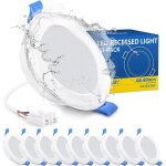Ulteronixshop - spots led encastrable salle de bain plafond, lot de 10, extra plat, trou 68mm, blanc ...
