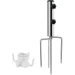 Ulteronixshop - support de parasol avec 4 piquets amovible r�glable, pied de parasol en m�tal r�sistant, ...