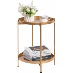 Ulteronixshop - table d'appoint ronde dor� m�tal petite table basse 2 etages bout de canap� pour salon ...
