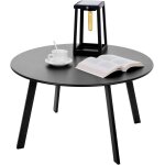 Ulteronixshop - table d'appoint, ronde, en m�tal, basse, avec pieds r�glables, pour jardin, canap�, noire, ...