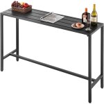 Ulteronixshop - table de bar haute ext�rieur, 140 x 37, 5 cm, table a manger rectangulaire, avec plateau ...