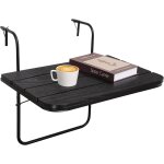 Ulteronixshop - table de bar pliante pour balustrade d'ext�rieur - noir - hauteur et largeur r�glables ...
