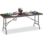 Ulteronixshop - table jardin, effet bois, carr�e pliable, barre de s�curit�, poign�e, hxlxp73x180x74cm, ...