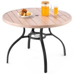 Ulteronixshop - table a manger pour patio ext�rieur 1035 mm, table de bistrot ronde en acier imitation ...