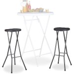 Ulteronixshop - tabouret pliant de jardin bastian lot de 2 sans dossier r�sistant hauteur 80 cm chaise ...