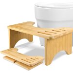 Ulteronixshop - tabouret de toilette en bambou - pliable - sain et portable - ergonomique - pour salle ...