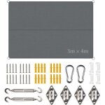 Ulteronixshop - toile ombrage imperm�able 3 x 4 m, voile ombrage rectangulaire avec fixation toile ombrage, ...