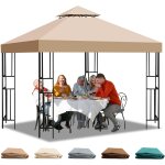 Ulteronixshop - toile de toit de rechange pour gazebo 3x3 m, pavillon tonnelle housse de remplacement ...