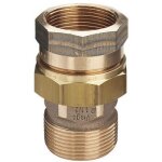 Union 3 pi�ces bronze m�le / femelle joint plat 40 / 49 viega