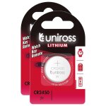 Uniross lot de 2 packs de 1 pile lithium cr2450, 3v Uniross lot de 2 packs de 1 pile lithium cr2450, 3v